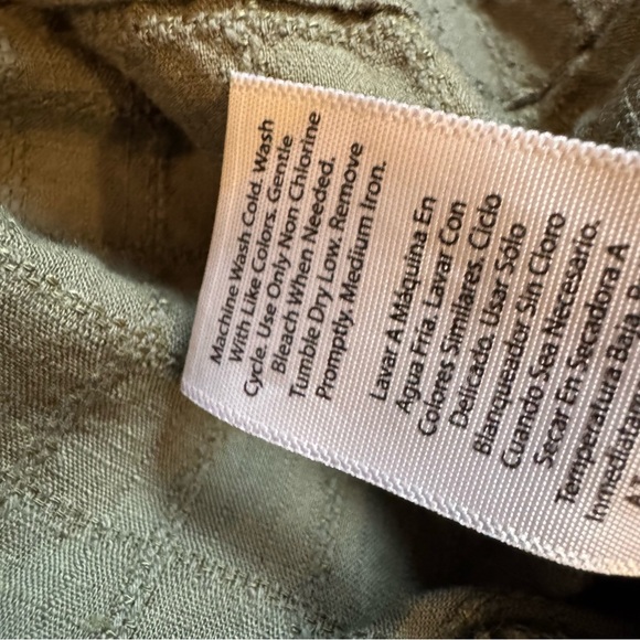 Olive green Button-Up Short Sleeve mini Dress - Picture 9 of 9